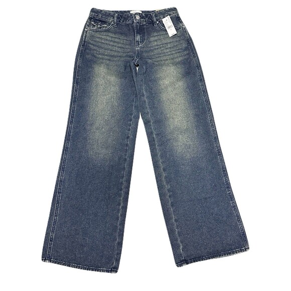 NEW PacSun Womens Size 25 Casey Low Rise Baggy Jeans Button Pocket Dark Indigo - Picture 4 of 10